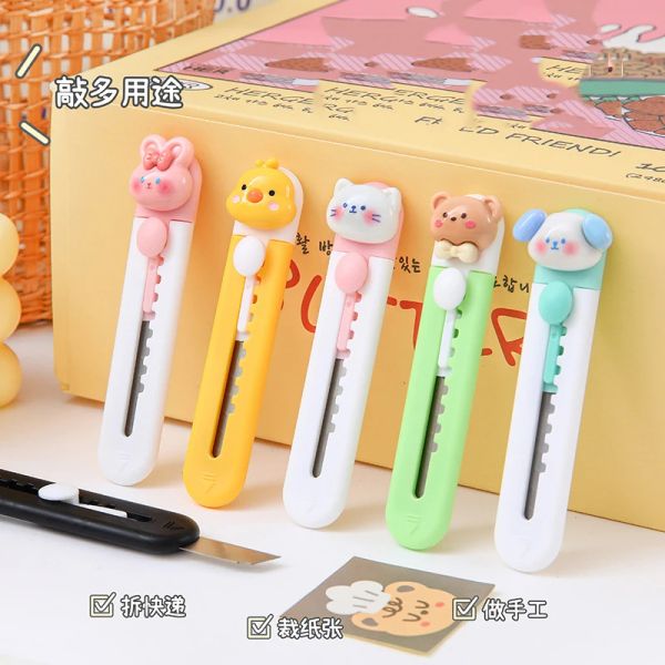 Blades 36 PCS / Lot Kawaii Rabbit Bear Animal Utility Couteau Cutter Paper Cutter Paper Razor Blade Office School Supplies