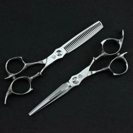 Blades 6 "Ciseaux de cheveux laser CHEILS Japonais CHEURS COUPE CHEURS Avec petites dents Ciseaux de coiffure Kit de coupe de cheveux Barber Razor Barber