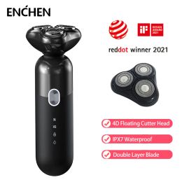 BLADES ENCHEN Electric Men's Razor Mocha S Full Corps Wasinable Smart Rechargeable Threeblade Home 4d Floating Head Head Shavers