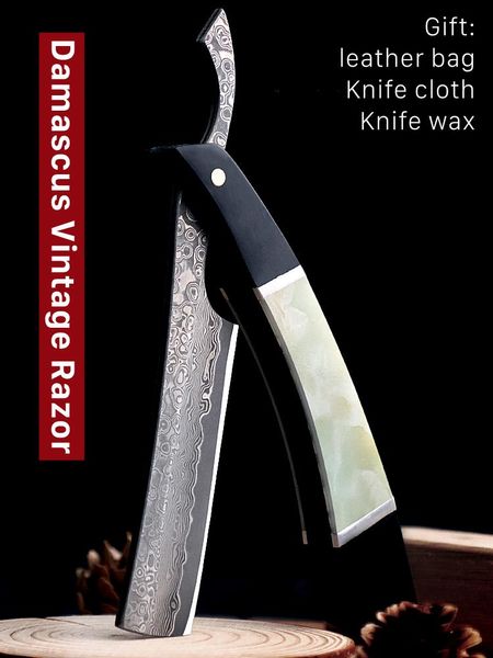 Blades de haute qualité Razor en acier de haute qualité Poignée de compagnie avec VG10 Cutter tête pliante rasage rasoir excellent couteau de dureté G0805