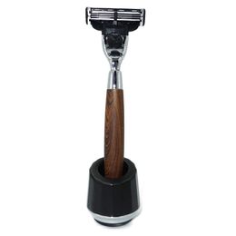 Blades Irazor Heren Wood Grain Safety Razor met nieuwe zwaargewicht standhouder voor vader echtgenoot vriendje geschenk