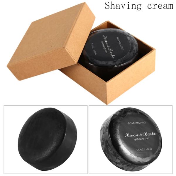 BLADES Men de rasage noir visage Face bambou au charbon de bois moussant la crème de rasage de savon de rasoir hydratant rasoir