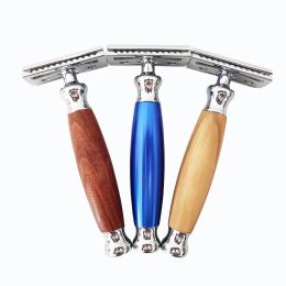 Blades Premium Olive Wood Vintage Razor Razor Razor Double lame Razor