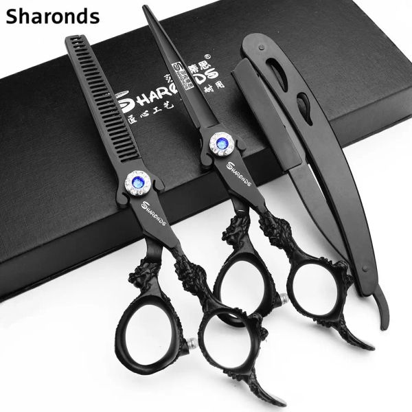Blades Professional Hairdressing Ciseaux Sharonds 5.5 / 6/7/8/9 / 9 pouces Ciseaux de salon de coiffure Japon 440C Ciseaux de coupe Ciseaux de cheveux Razor