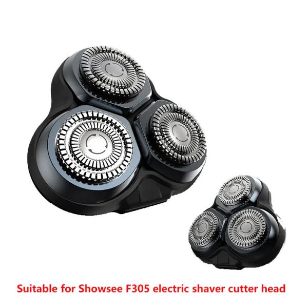 Blades Showsee Shavers Razor Electric Cutter Head Ayant 3 Cutter Head Remplacement de la tête pour les accessoires de machine à rasage F305