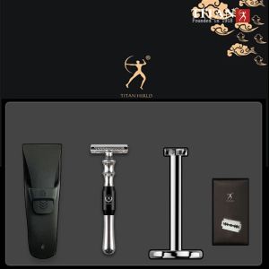 Blades Titan Razor Double Edge Safety Razor Kit rasage de rasage Savot de remplacement Blade Razor For Men Gift