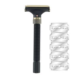 Blades Yintal verstelbare vlinder Open Dubbele rand Safety Razor 3 kleuren messing lange handgreep scheermessen