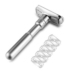 Blades Yintal Full Zinc Alloy Metal Safety Razor for Men Ajustivable 16 fichiers Close Rasage Classic Double Edge Razors