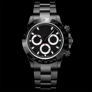 Blaken Motre be luxe horloge polshorloge waterdicht 40x12,3 mm 7750 chronograaf mechanische beweging alle zwarte stalen mannen horloges polshorloges relojes 02 es es