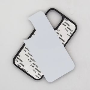 Fundas de teléfono de goma suave con sublimación 2D en blanco para iPhone 14 13 11 Pro Max SE 12 X xr xs 6 7 8 SE Fundas en blanco con inserto de aluminio