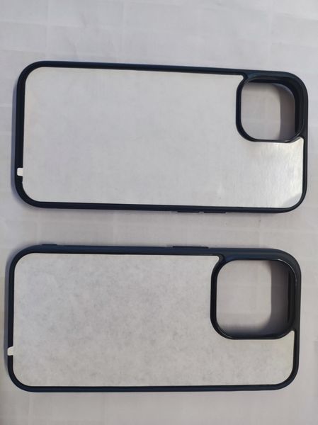 Estuches para teléfonos celulares de PC con sublimación 2D en blanco para iPhone 15 Plus 14 13 12 11 Pro Max con inserciones de aluminio