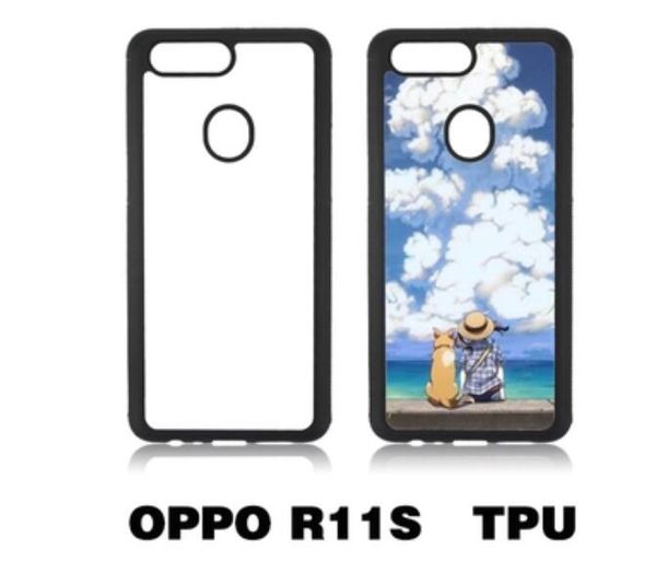 Étui en caoutchouc vierge 2D Sublimation TPU + PC pour OPPO R15 F7 A71 A39 A79 A83 R11S F3 R11S PLUS avec inserts en aluminium 50 pcs/lot