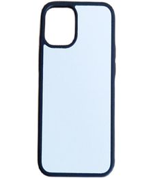 Lege 2D-sublimatie TPU PC zachte telefoonhoesjes voor iPhone 14 13 12 Mini 11 Pro Max XR X XS Samsung S21 S21Ultra met aluminium inzetstuk3341030