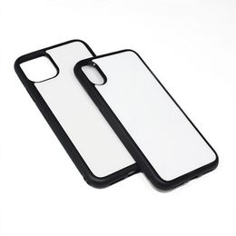 Blanco 2d sublimatie TPU zachte mobiele telefoonhoesjes voor iPhone 14 13 12 Mini Pro Max 11 8 7 6s plus XR X XS Samsung S21 S21ultra met aluminium inzetstukken