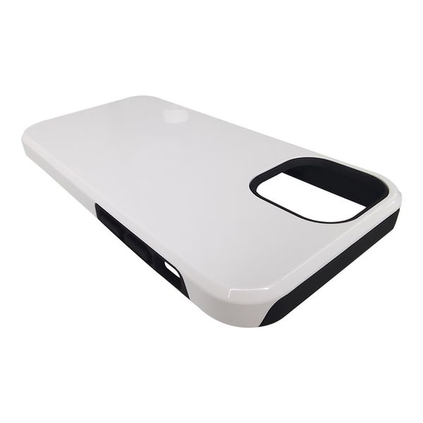 En blanco 3D 2 en 1 TPU PC sublimación Funda de teléfono en blanco para iPhone 14 13 12 Mini 11 Pro Max X XR XS Soporte de carga inalámbrica