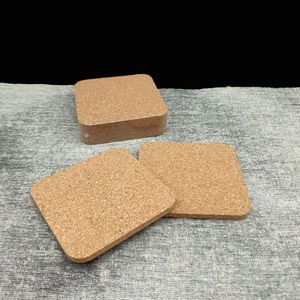 blanco kurk houten onderzetters vierkante ronde vorm 95953mm absorberend hittebestendig cup mat kurk onderzetters hout coaster isoleren warmte cup matten