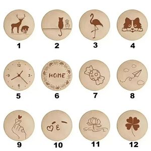 Blanc DIY En Bois Forme Ronde Bière Ouvre-Bouteille Coaster Réfrigérateur Aimant Décoration Magnétique Réfrigérateur Aimants 12 Styles sxjun7