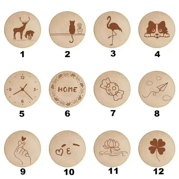 Blanc DIY En Bois Forme Ronde Bière Ouvre-Bouteille Coaster Réfrigérateur Aimant Décoration Magnétique Réfrigérateur Aimants 12 Styles FY5123