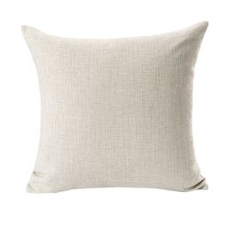 Blanc chaleur transfert thermique impression coussin de siège pour canapé jeter oreiller couleur unie taie d'oreiller coton lin décor à la maison 220507