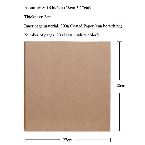 Blank Kraft Paper Manual Diy Photo Album Photos de mariage Childre