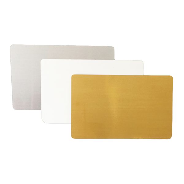 Tarjetas de visita de metal en blanco para tarjetas de sublimación, espacios en blanco, blanco, plata, oro, 0,24mm, aluminio, tarjetas VIP de regalo con nombre