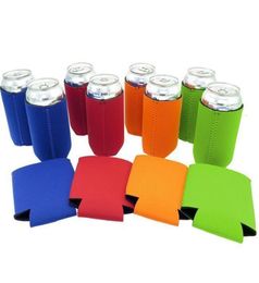 Blank Neoprene Slim Beer Can Cooler Halter Holder Bolder Pliable Holders Poldable Skinny Beer Beer Colder Sacs pour 12 oz Slim Energy8669719