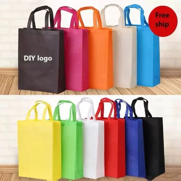 Sac fourre-tout non tissé vierge sac à main de fête de shopping réutilisable sacs de cadeaux promotionnels publicitaires de marque en 3 dimensions acceptent l'impression de logo personnalisé FY8655 0307