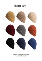 Bonnets de crâne vierges casquettes gorras os Skullcap Femmes Warmer Rétro Brimless Baggy Melon Cap Black Cuff Docker Pour Hommes masques Chaud wi3893014