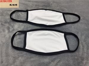 Sublimación en blanco Capas de doble capas Mascarilla de cara Black Edge Prevención de polvo Adultos DIY Regalos Transferencia de calor