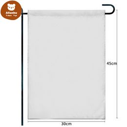 Lege Sublimatie Tuin Vlag 100% Polyester 3 Lagen Witte Banner Vlaggen Drievoudige laag met Zwarte Shading Doek Warmteoverdracht Dubbele Kanten Afdrukken Banners 591W