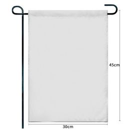 Blank Sublimation Garden Flag 100% polyester 3 layers white banner flags triple ply with black Shading cloth Heat transfer Double sides printing banners