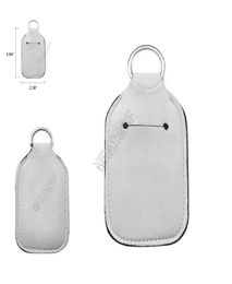 Porte-clés de sublimation vierge 30 ml étui de bouteille de désinfectant pour les mains bricolage couleur blanche unie bouteilles de parfum en néoprène sac porte-clés pendentif 1460027