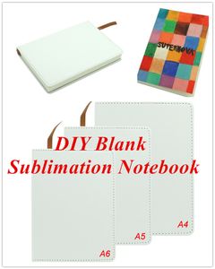 Cuaderno de sublimación en blanco A4/A5/A6 Sublimación PU-Cuero de cuero Cuaderno de superficie suave Transferencia en caliente Impresión Consumibles en blanco Regalos de bricolaje nuevos