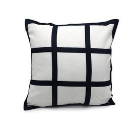 Lege Sublimation Kussensloop Black Grid Warmte Transfer Throw Cushion Cover Thuis Sofa Kussenslopen 40 * 40cm DDA547