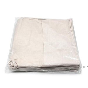 Couvercle d'oreiller de poche de sublimation vide en lin polyester beige carré canapé-taies de canapant