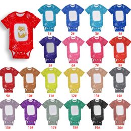 Blank Sublimation Short Sleeve Baby Bodysuit Tie Dye Heat Transfer Sublimation Bodysuit Christmas Gifts 2023