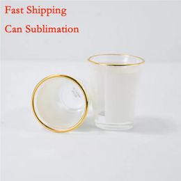 Lege Sublimatie Shot Bril Tumblers 1.5oz Witte Patch Heat Thermische Transfer Dye Craft Tequila Blanco Frosted Wine Cups