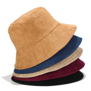 Lege suède emmer hoed effen lente herfst vrouwen hoed buitensporten wandelen vissen cap zonnebrandcrème vissers zon hoed dame sunhat bob q0805