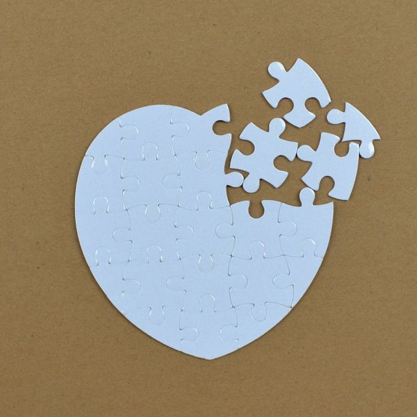 Rompecabezas en blanco blanco Sublimación en blanco Papel Cartón Mini rompecabezas para niños Niños Niñas Decoración DIY Invitar Foto Transferencia de calor