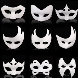 Masque de mascarade blanche vierge enfants adultes Mardi Gras Christmas Halloween Midn175J