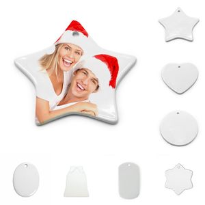 LANG SUBLIMATIE KERAMISCH ORNAMENT Kerstmis Nieuwjaar Valentijn Wedding Party Warmteoverdracht Afdrukken Diy Gepersonaliseerde handgemaakte hanger