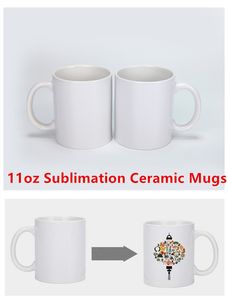 Tasses à sublimation blanches vierges 11 oz tasses en céramique vierges tasses à café en céramique vierges de sublimation tasse classique pour café lait cacao chaud thé latte et bricolage