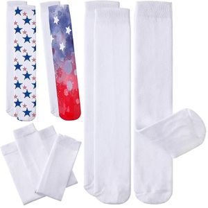 Blanco witte sublimatie sokken afdrukbare unisex sock voor mannen vrouwen Halloween Thanksgiving gepersonaliseerde doe -het -zelf sokken