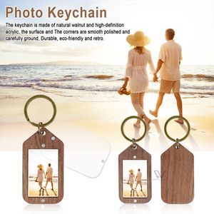 Porte-clés en bois vierge Sangles Porte-clés avec cadre en cuir pour les enseignants Porte-clés Porte-clés Porte-clés Cadeau de Noël