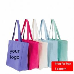 Le sac en toile vierge à fermeture éclair peut être personnalisé avec un logo pour les déplacements, simple, écologique, couleur cott, sac en toile portable q13j #