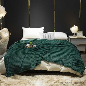Couverture couverture pour lits couleur verte couverture polaire doux couvre-lit simple/reine/roi taille Thow couverture R230616
