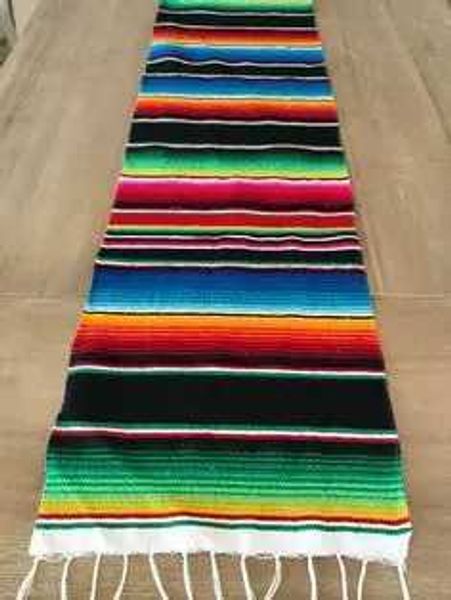 Couverture de couverture Mexique Mexique à la main à rayures et ethnique et lance un tapis de serviette de plage de gland
