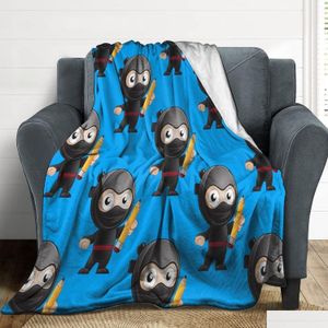 Création couverte Flanlle anti-flanelle Soft Custommake ninja Killer Night Vêtements Funny Kid Crayer Lancers pour cadeau cadeau de lit SOFA C DHHM0