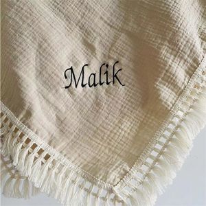 Couverture Personnaliser s born Personnalisé Bébé Couette Mousseline Coton Baby Shower Cadeau Literie Couverture 220712