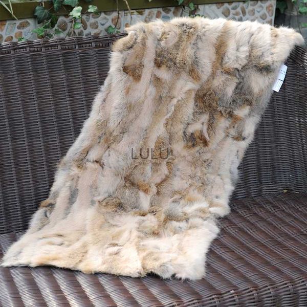 Manta CX-D-18B 40X100cm alfombra de área de sofá cama de piel auténtica de conejo de color Natural hecha a medida ~ Venta caliente HKD230922